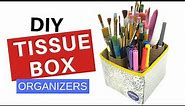 DIY Empty Tissue Box Organizers