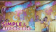 Low Cost Birthday Decoration for Girls | Balloon Decoration Ideas at Home
