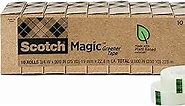 Scotch Magic Greener Tape, Invisible Tape for Fixing Paper, Office Supplies and Back to School Supplies, 0.75 in .x 900 in., 10 Rolls