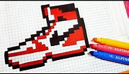 Handmade Pixel Art - How To Draw a Nike Air Jordan #pixelart