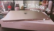 m2 macbook air aesthetic unboxing + setup + accessories 📦✨💻