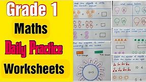 Maths Daily Practice Worksheets for Grade 1 | Homeschooling Worksheets for Grade 1