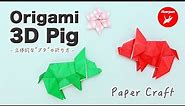 How to make an 'Origami 3D Pig'. Step by Step Origami Animal Tutorial for beginners.