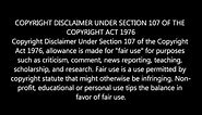 COPYRIGHT DISCLAIMER UNDER SECTION 107 OF THE COPYRIGHT ACT 1976