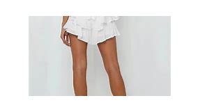 Linsery white shorts romper mini dress