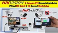 CCTV Camera Installation with NVR | IP Camera, Mobile setup, Hikvision NVR Complete Installation