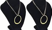 MOOCA 2 Pcs Large Necklace Chain Jewelry Bust Display Holder Stand, Necklaces Display Necklace Mannequin, Necklace Bust Jewelry Bust Stand 11 1/4 in Height, Black Velvet