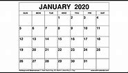 Free Printable January 2020 Calendar - Wiki-Calendar.Com