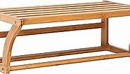 Organize It All Natural Bamboo Wall Mounting Shelf with Towel Bars, Brown
