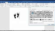 How to insert footprints in word