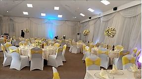 White & Yellow 🟡 Wedding Reception Decoration Ideas 2021 | Indoor | HOMEDREAM