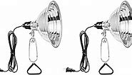 Simple Deluxe 2-Pack Clamp Lamp Light with 8.5 Inch Aluminum Reflector up to 150 Watt E26 (no Bulb Included), Silver and Black