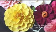 Free paper flower templates and tutorial for beginners