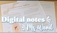 DIGITAL NOTETAKING USING MSWORD I How to make aesthetic notes in Microsoft word
