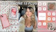 UNBOXING MY PINK IPHONE 15 PLUS + WHATS ON MY IPHONE 🎀🧸📱 *aesthetic*