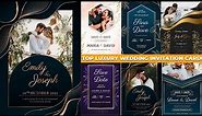 Top 6 Golden Luxury Wedding Invitation Card Template Free