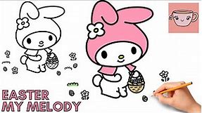 How To Draw My Melody | Easter | Sanrio | Bunny Cute Kawaii | Step By Step Drawing Tutorial