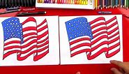 How To Draw The American Flag - Art For Kids Hub -