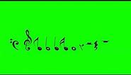 Amazing Music Notes In A Line Animation Green Screen