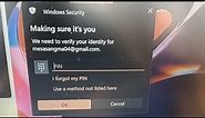 windows security make sure it's you, windows security making sure it's you pin solution