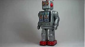 Tin Toy Robot - Battery Operated ME100 - Silver Grey