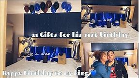 My Boyfriends 21st Birthday Surprise 🎉| Hotel Decorating / 21 Gifts Opening 💙