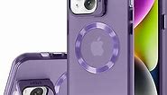 LSL Compatible with iPhone 14 Case, [Military Drop Protection] [Compatible with Magsafe] with Kickstand Magnetic Translucent Matte 360 Full Body Protective Shockproof for Men Women - Purple