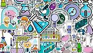 50 Pcs Funny Laboratory Science Stickers for Kids Teens Students Teachers, Science Experiment Waterproof Vinyl Stickers & Chemistry Decals for Laptop, Water Bottle, Notebook, Science Classroom Decor