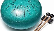 Lronbird Steel Tongue Drum 6 Inch 8 Notes Hand Drums with Bag Sticks Music Book, Sound Healing Instruments for Musical Education Entertainment Meditation Yoga Zen Gifts (Malachite)