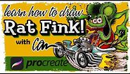 Chuck Carson: Learn to draw Rat Fink Hot Rod