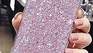 Winzizo for iPhone 14 Pro Max Case Glitter Sparkle Bling Women Girls Cases Cute Rubber Slim Soft TPU Shockproof Drop Phone Protective Cover 6.7 inch (Pink)