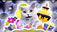Cool Cat Singing Happy Birthday Dear Friend