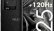 NUU A25 Unlocked Phone AMOLED 120Hz 6.7", Compatible with At&t, Tmobile, Mint, Cricket, Metro Pcs, Gaming Phones, Octa-Core Helio G99 6nm, Dual SIM 4G, 6GB + 128GB, 50MP Camera, Black
