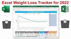 Excel Daily Weight Tracker App for 2022 | Track Your Weight Loss | Set Weight Goals | Spreadsheet