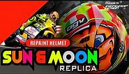 PAINTING HELMETS SUN AND MOON VALENTINO ROSSI 2001 REPLICA