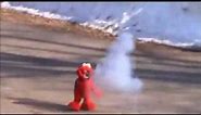 Elmo blows up, IN SLOW MOTION