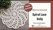 Beginner Friendly Spiral Lace Crochet Doily Tutorial + Free Pattern