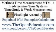 Methods Time Measurement MTM 1 Explained With Example Calculation Predetermine Time Systems Study