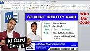 How to make a Id Card Design in Microsoft Word With Barcode