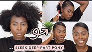BEST METHOD: DEEP SIDE PART PONYTAIL ON THICK 4A/4B/4C NATURAL HAIR