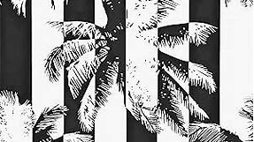 WESTICK Black and White Tropical Wallpaper Waterproof Jungle Palm Tree Wallpapers Peel and Stick Stripe Leaf Wallpaper Contact Paper Boho Botanical Wallpaper for Bedroom Cabinet Locker 17.5 x 118 in