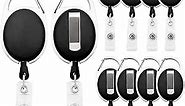 Fushing 10Pcs Retractable ID Badge Holders ID Badge Reels with Belt Clip Retractable Badge Holders for Office Worker Doctor Nurse (Black)