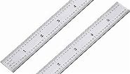 eBoot 2 Pack Stainless Steel Ruler Machinist Engineer Ruler, Rigid Metal Ruler with Inch Graduations 1/8, 1/16, 1/32, 1/64 Inch for Engineering, School, Office, Architect, and Drawing, 6 Inch