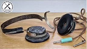 Antique Headphones with Broken Electronics - Restoration