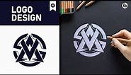 Modern Monogram Logo Design illustrator || Adobe Illustrator Tutorial
