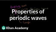 Amplitude, period, frequency and wavelength of periodic waves | Physics | Khan Academy