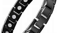 Feraco Mens Magnetic Bracelet, Effective Titanium Steel Magnet Bracelets with Sizing Tool, Black