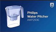 Philips Water - Water Filter Pitcher AWP2936BLT with Micro X-Clean filter