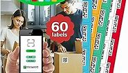 QR Code Labels for Storage Bins,Office Organization,Moving Containers,Inventory Organizer | Pack and Track on iOS,Android App| 60 Unique Color Coded Stickers(2.6"x2.6")