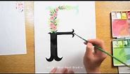Floral Alphabet - F - Gouache Painting Process